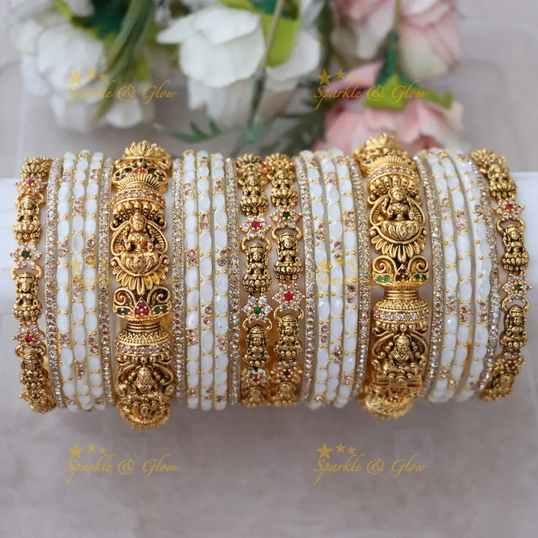 Exquisite Lakshmi Bridal Bangles with Floral Design