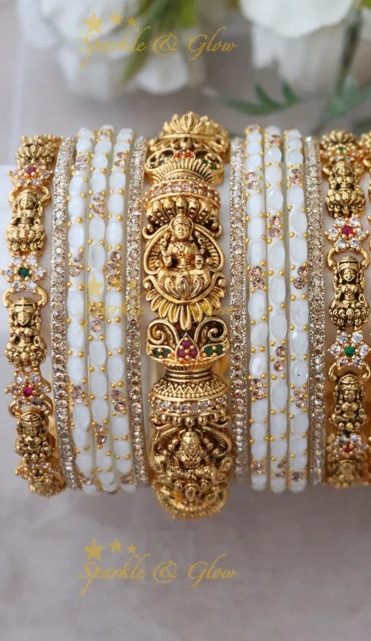 Exquisite Lakshmi Bridal Bangles with Floral Design