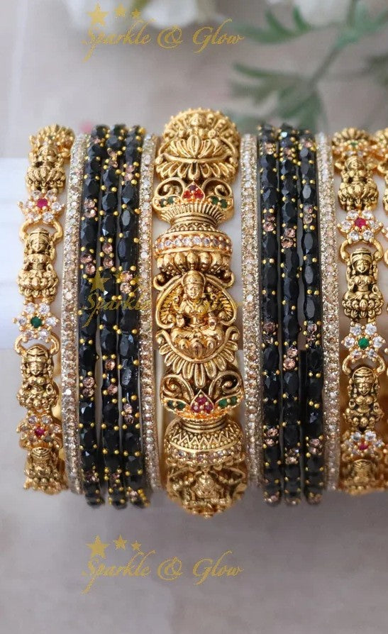 Exquisite Lakshmi Bridal Bangles with Floral Design
