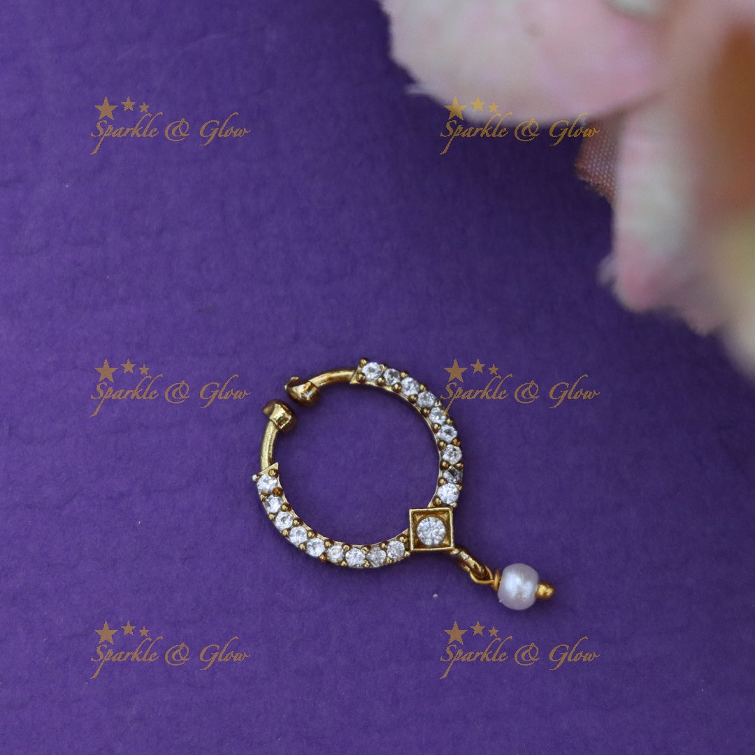 Exquisite Gold Crystal Nose Ring for Festive Elegance