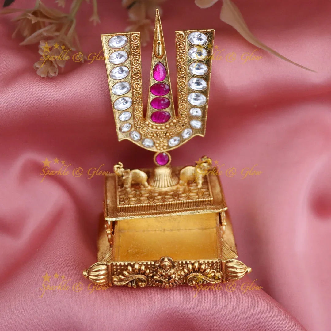 Exquisite Lord Venkateshwara Kumkum Box - Sparkle & Glow