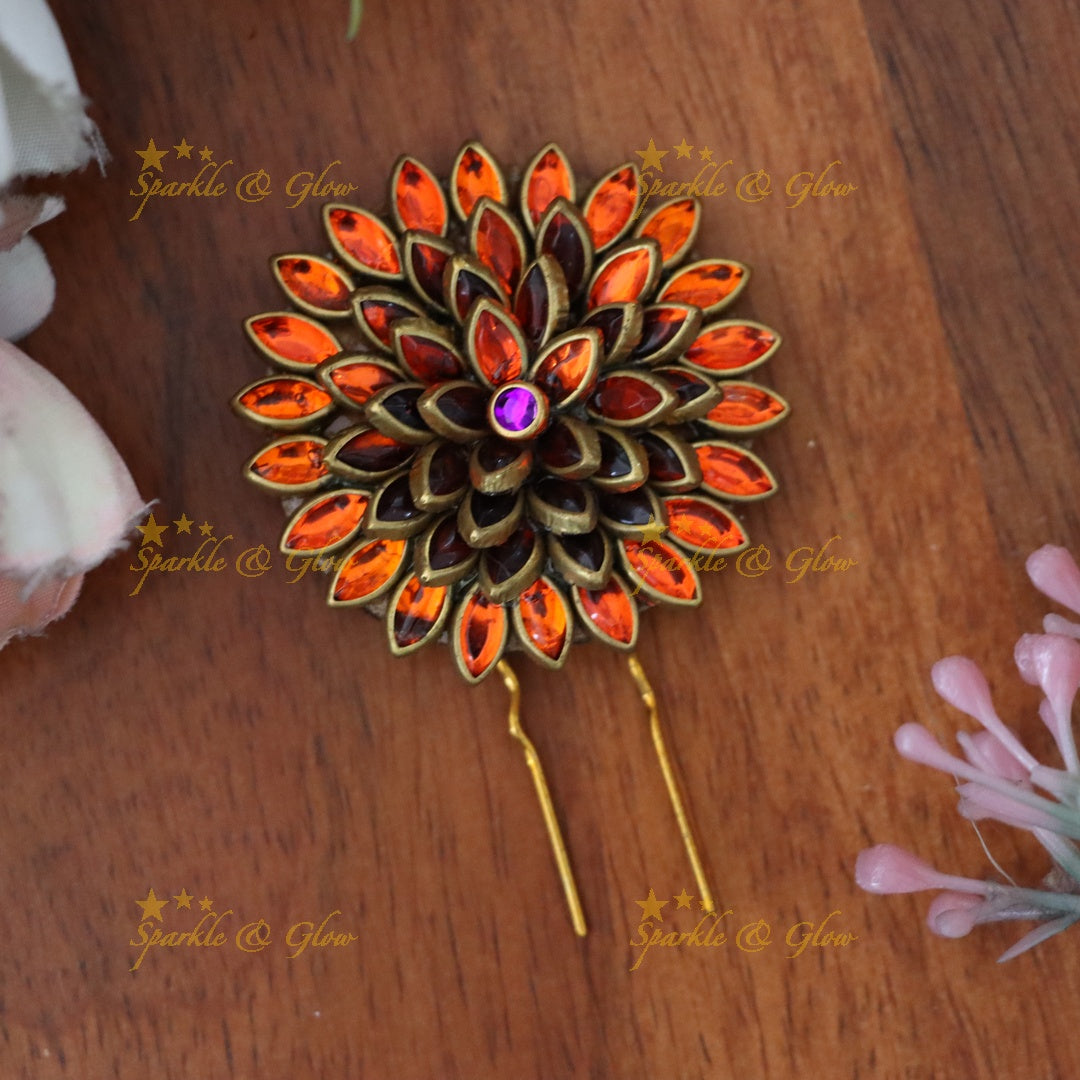 Exquisite Gold-Plated Floral Hairpin for Weddings