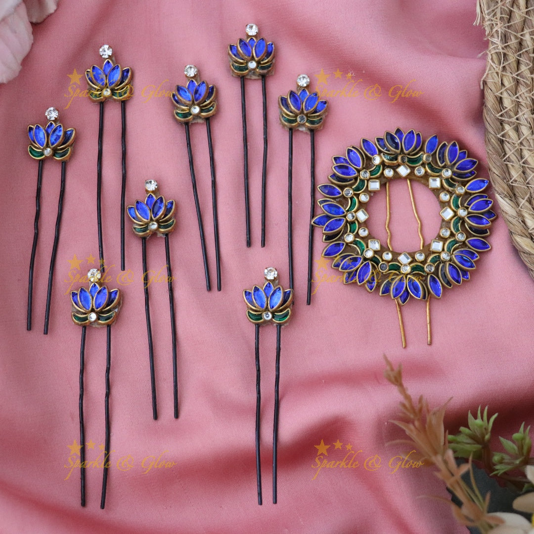 Exquisite Lotus Hair Pin Set for Bridal Elegance