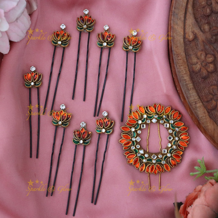 Exquisite Lotus Hair Pin Set for Bridal Elegance