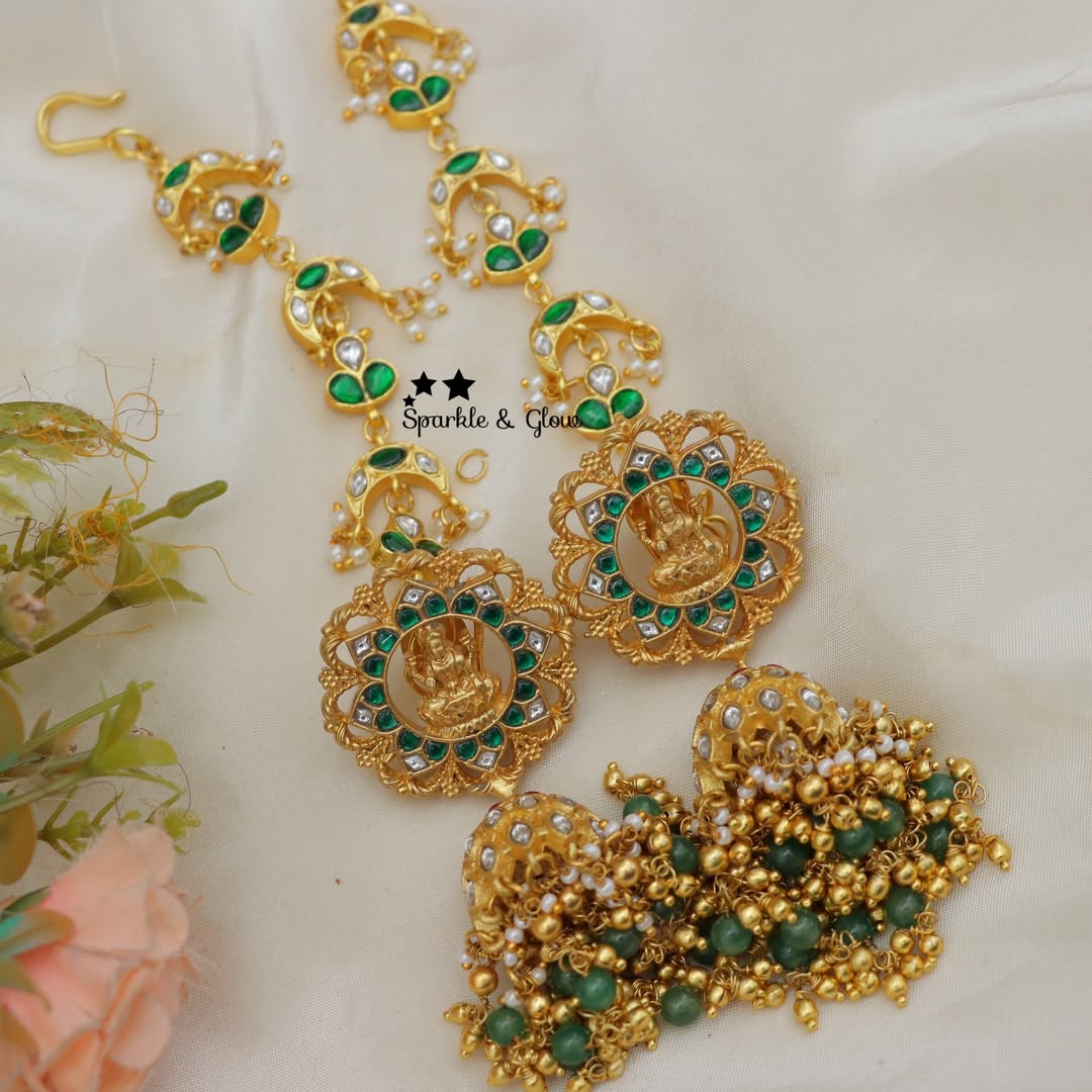 Exquisite Jadau Kundan Earrings with Traditional Earchain