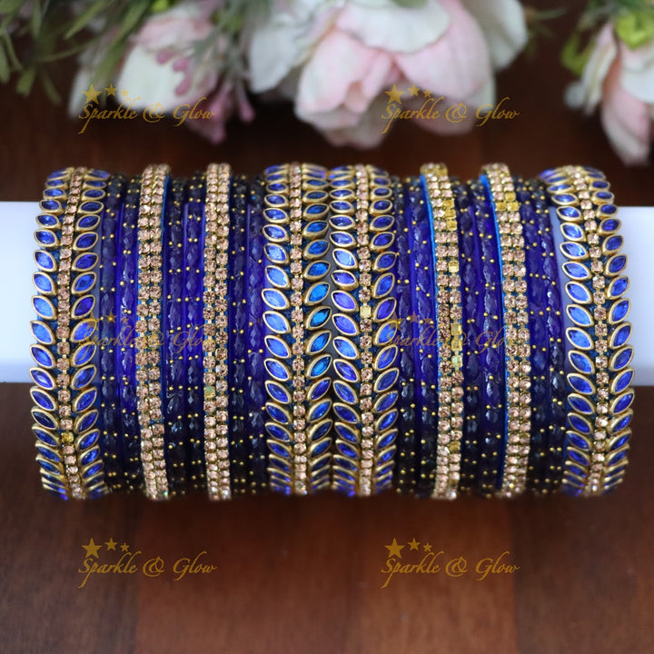 Exquisite Festive Silk Thread Bangle Set with Gold Finish TWO HAND