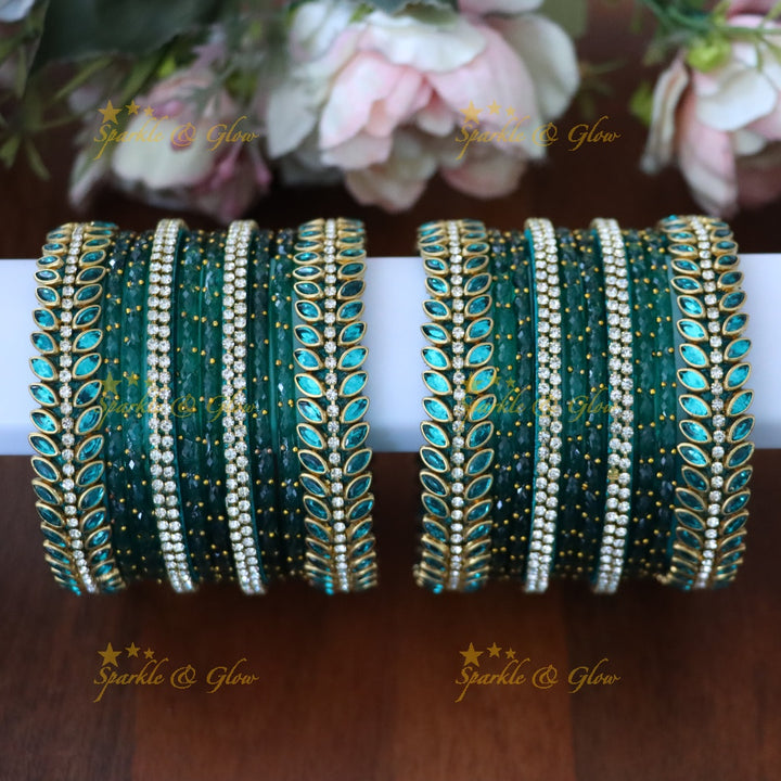 Exquisite Festive Silk Thread Bangle Set with Gold Finish TWO HAND