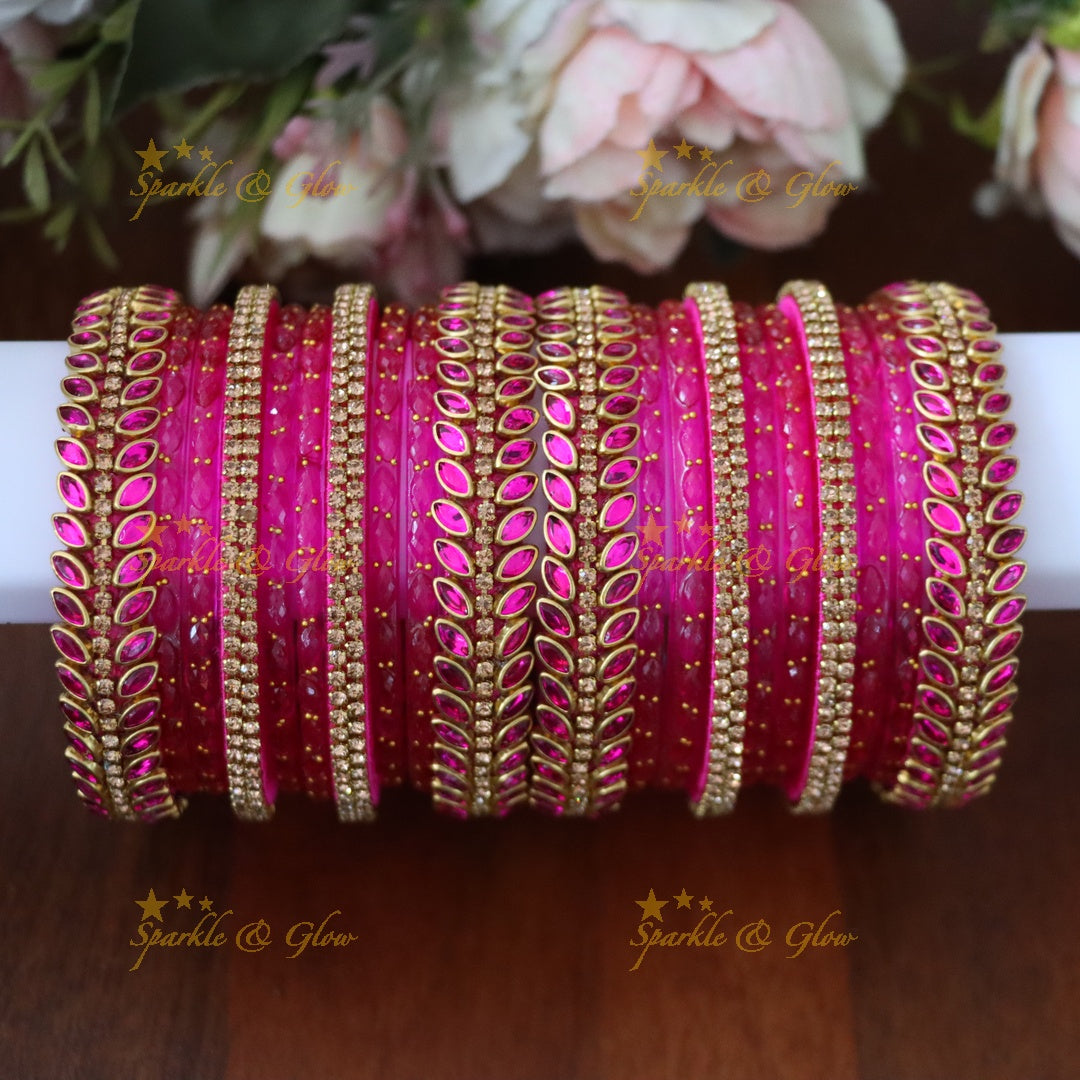 Exquisite Festive Silk Thread Bangle Set with Gold Finish TWO HAND