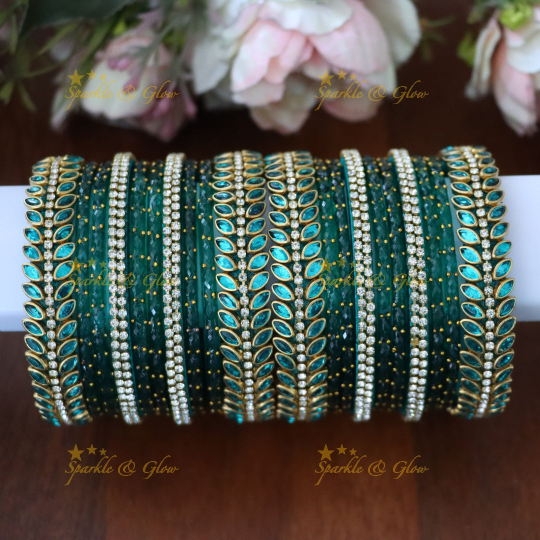 Exquisite Festive Silk Thread Bangle Set with Gold Finish TWO HAND