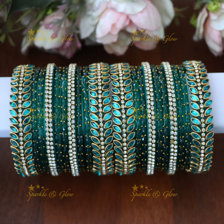 Exquisite Festive Silk Thread Bangle Set with Gold Finish TWO HAND
