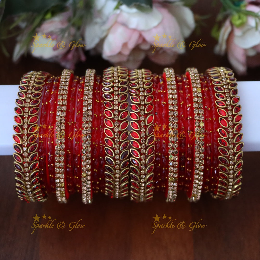 Exquisite Festive Silk Thread Bangle Set with Gold Finish TWO HAND