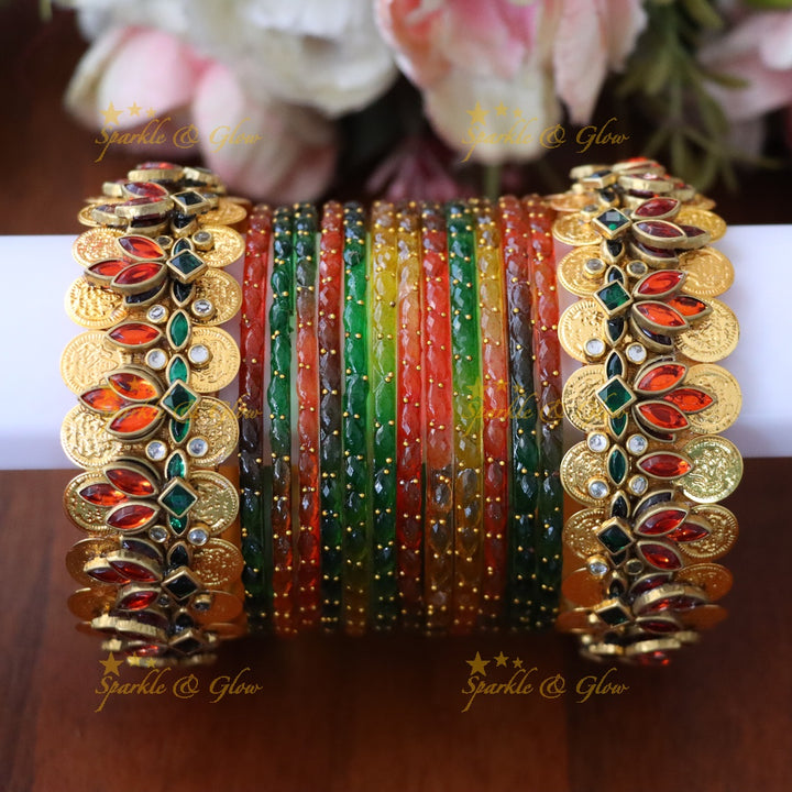 Exquisite Gold Coin Silk Bangle - Perfect Festive Accessory ONE HAND
