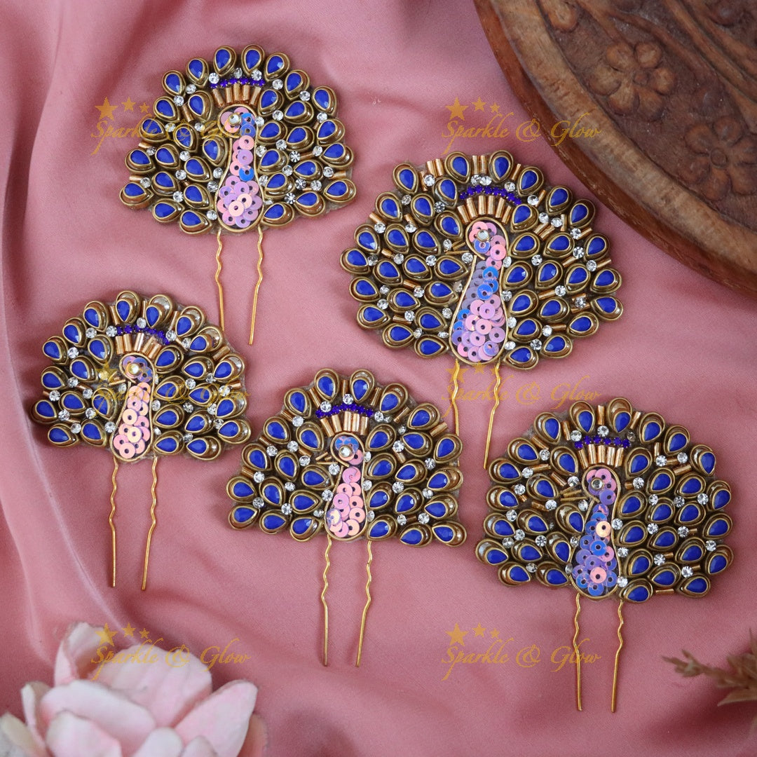 Elegant Gold Peacock Hairpins - Perfect Festive Accessory