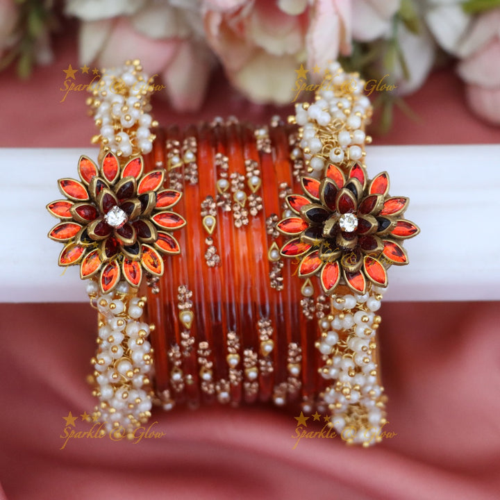 Exquisite Silk Thread Bangle with Gold & Pearl Details ONE HAND