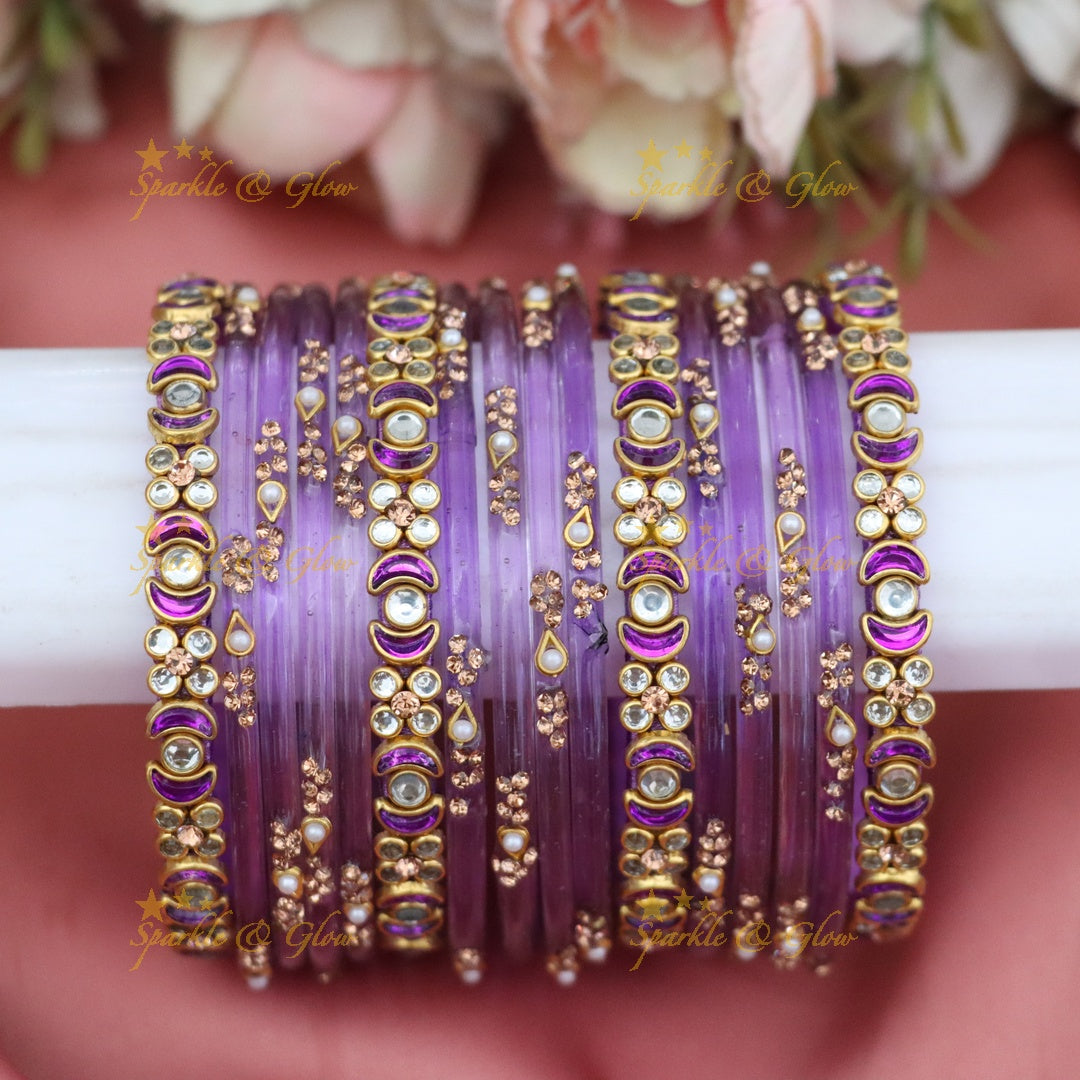 Lustrous Silk Thread Bangles with Gold & Pearl Accents