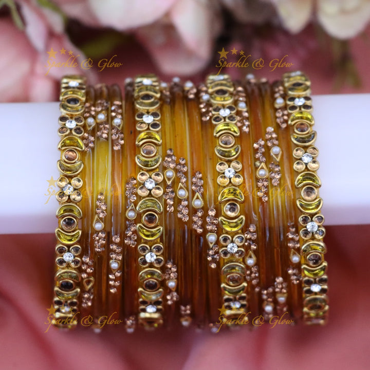 Lustrous Silk Thread Bangles with Gold & Pearl Accents