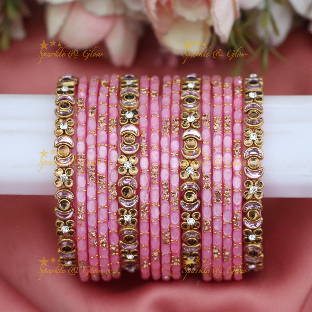 Lustrous Silk Thread Bangles with Gold & Pearl Accents