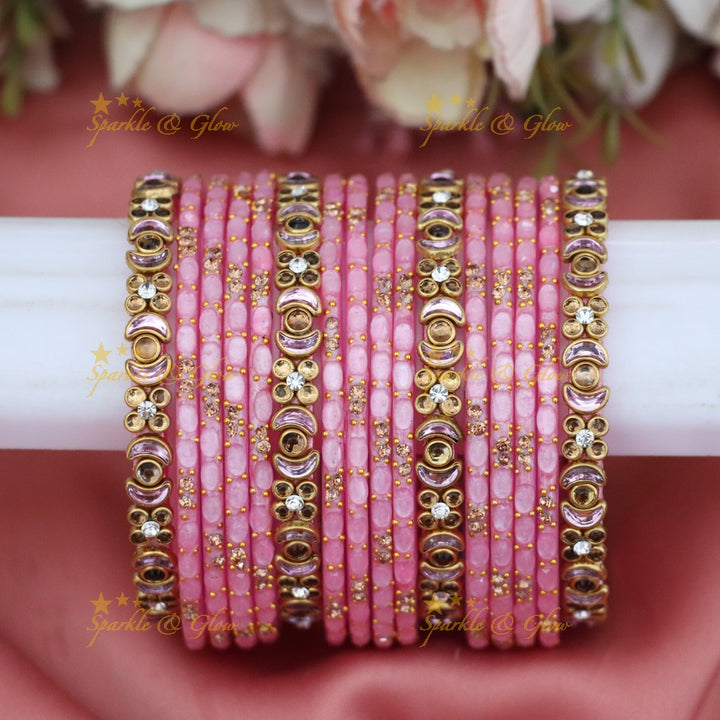 Lustrous Silk Thread Bangles with Gold & Pearl Accents