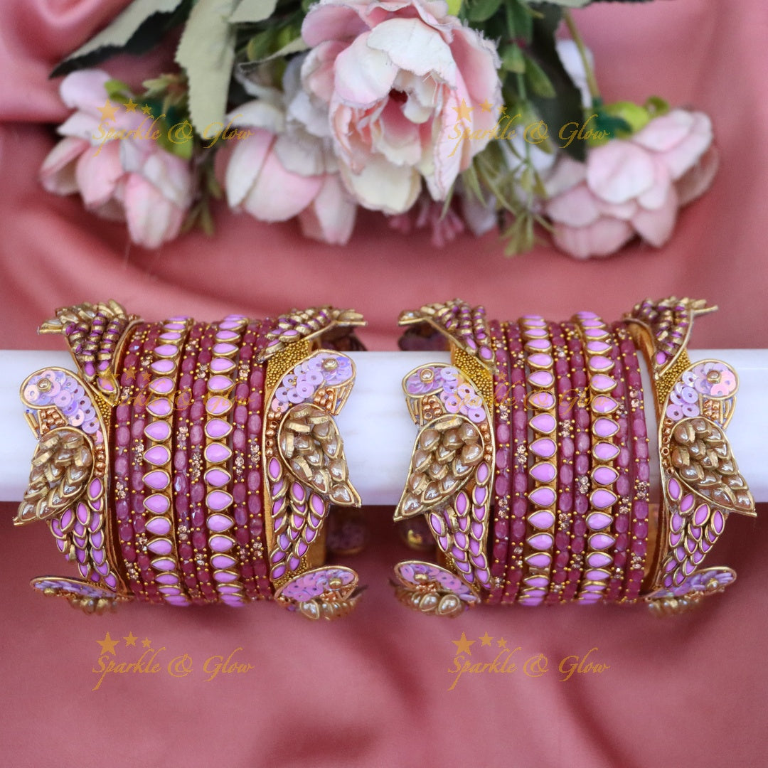 Elegant Pink Silk Bangles for Weddings & Festivities