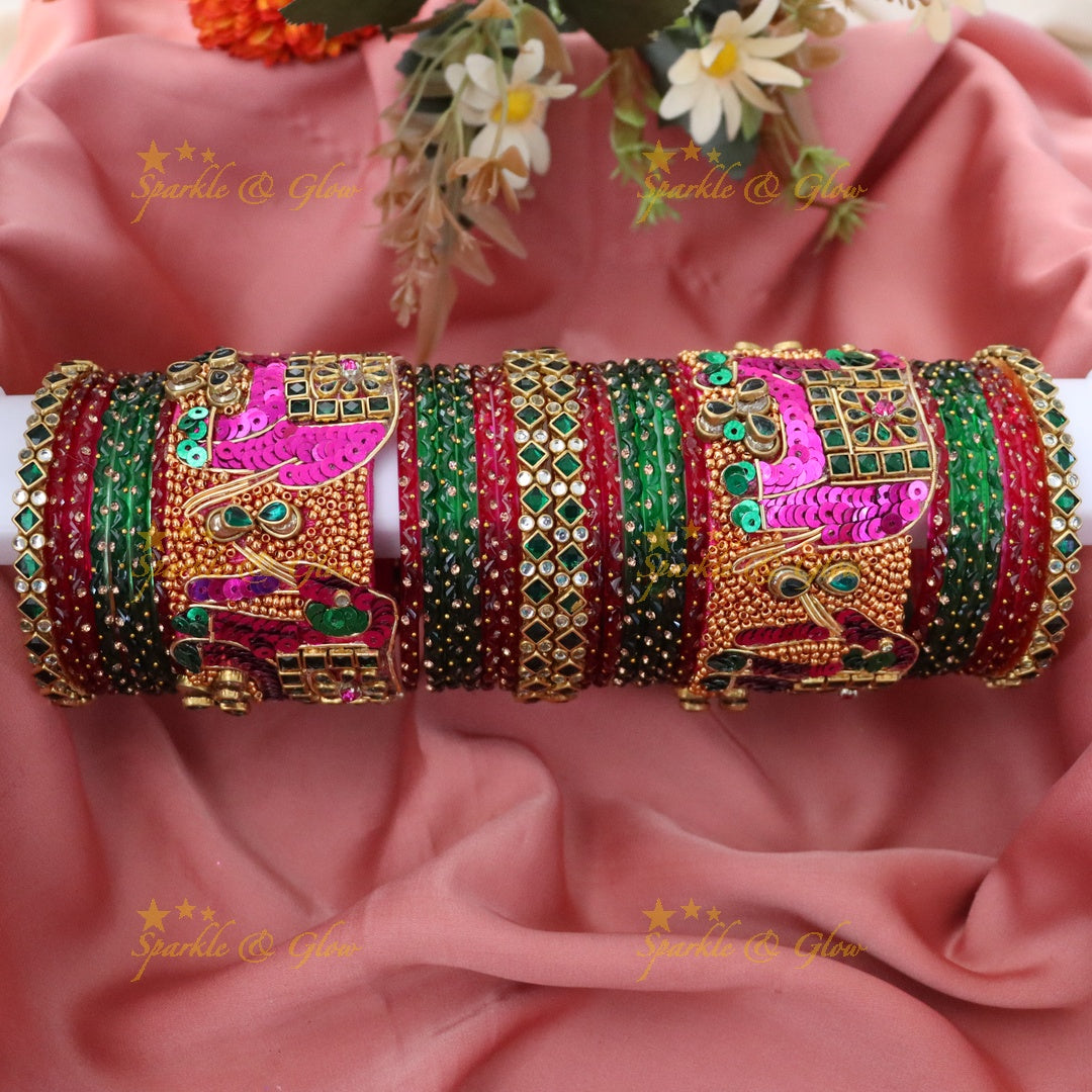 Elegant Silk Thread Bangle Set for Weddings & Festivals