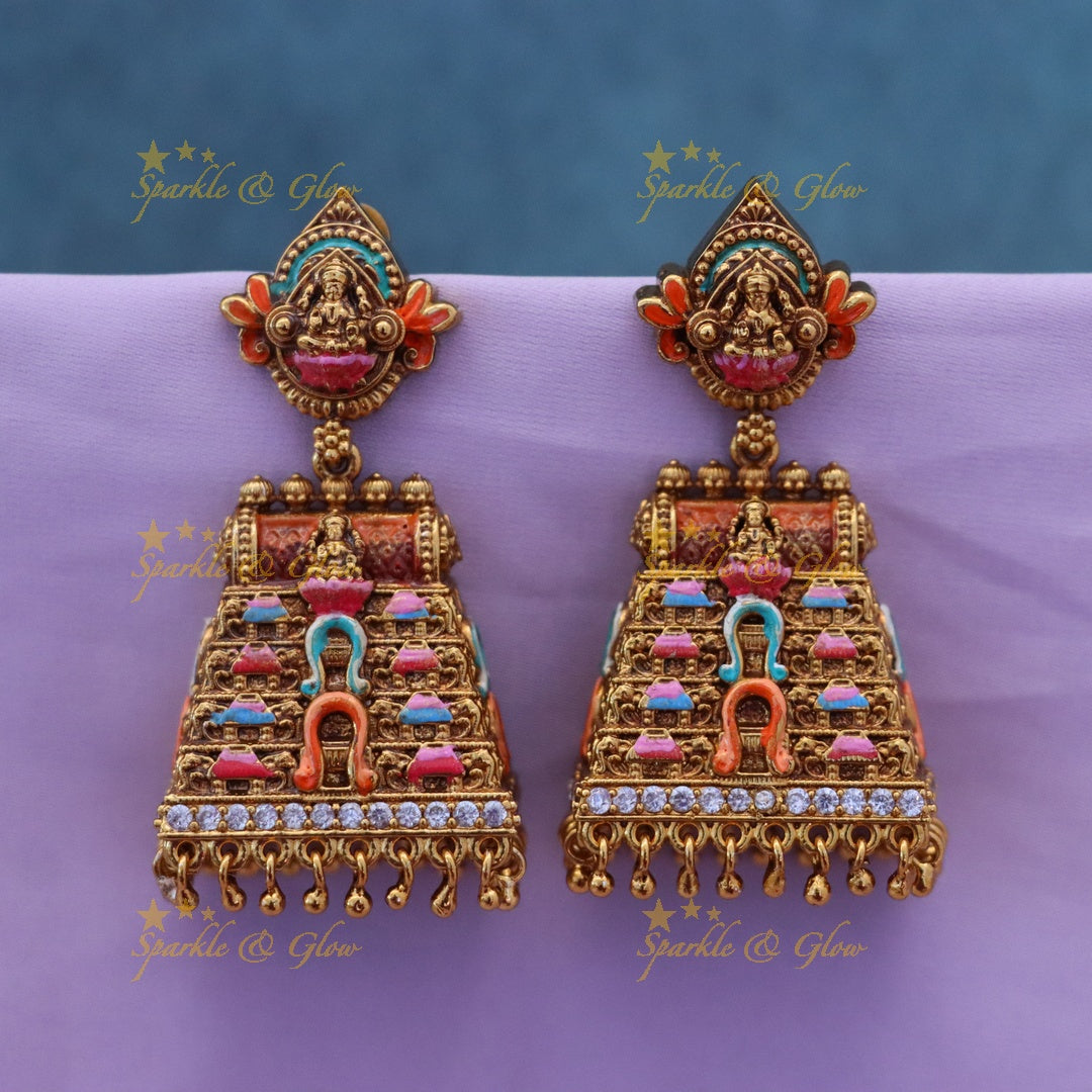 Exquisite Temple Idol Jhumka Earrings for Festivals