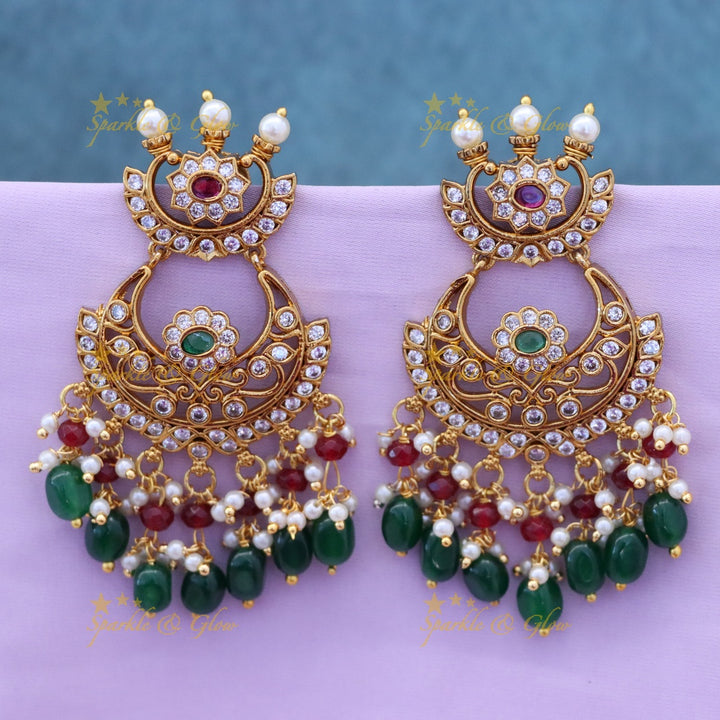 Radiant Gold Chandbali Earrings for Weddings & Festivals