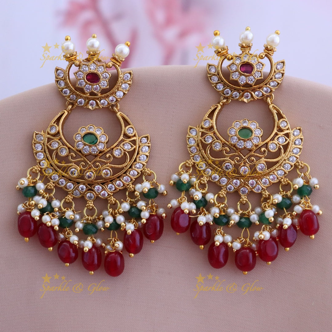 Radiant Gold Chandbali Earrings for Weddings & Festivals