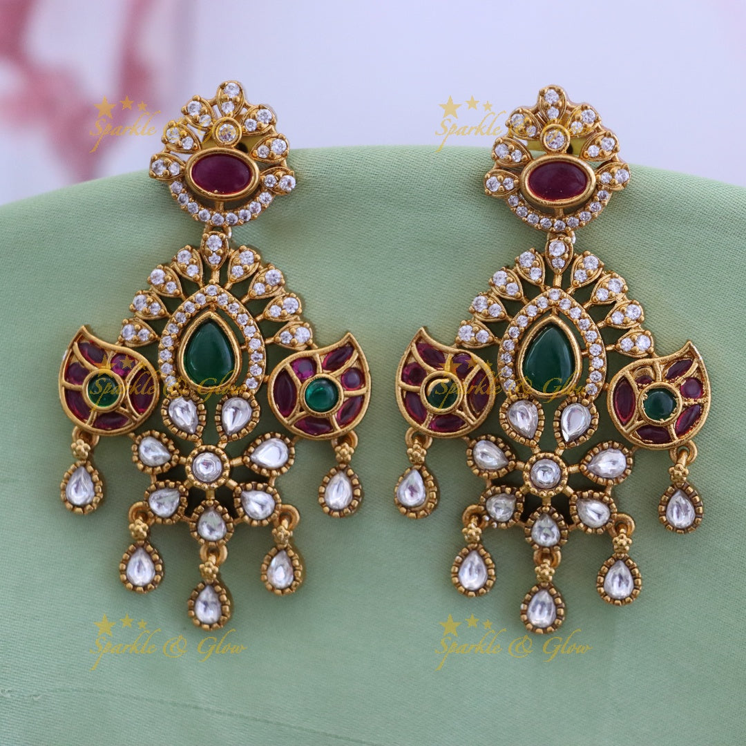 Exquisite Gold-Toned Chandelier Earrings for Weddings