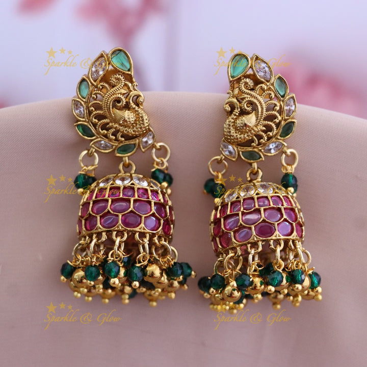 Exquisite Gold Jhumka Earrings for Festive Elegance