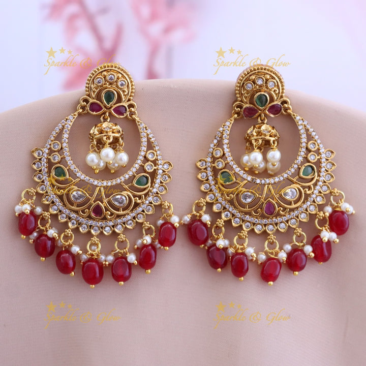 Radiant Gold Plated Bridal Chandbali Earrings