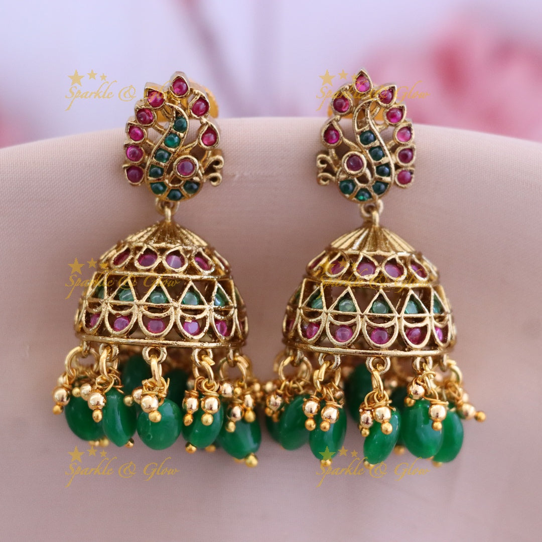 Radiant Gold Jhumka Earrings for Festive Elegance