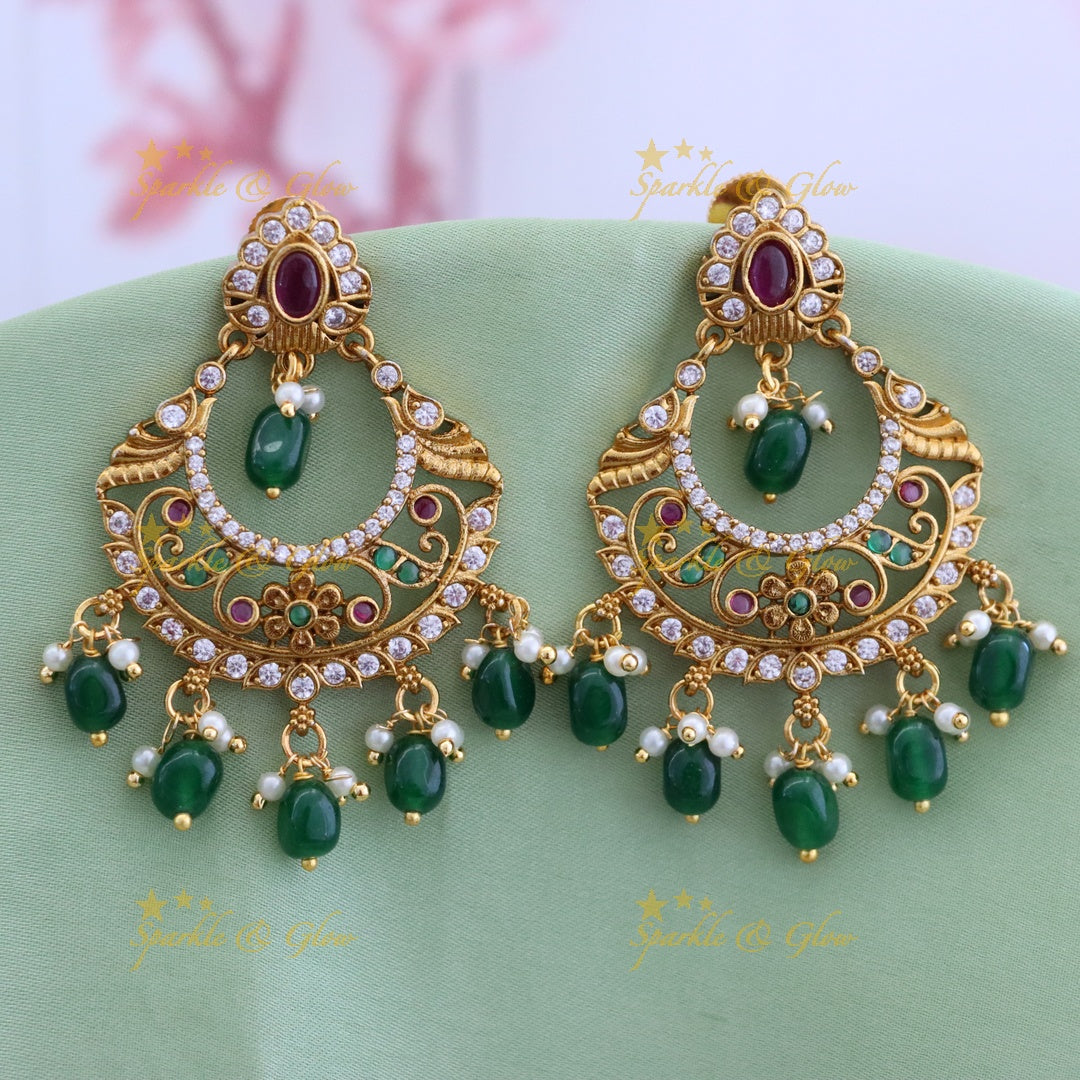 Exquisite Gold Plated Chandelier Earrings | Sparkle & Glow