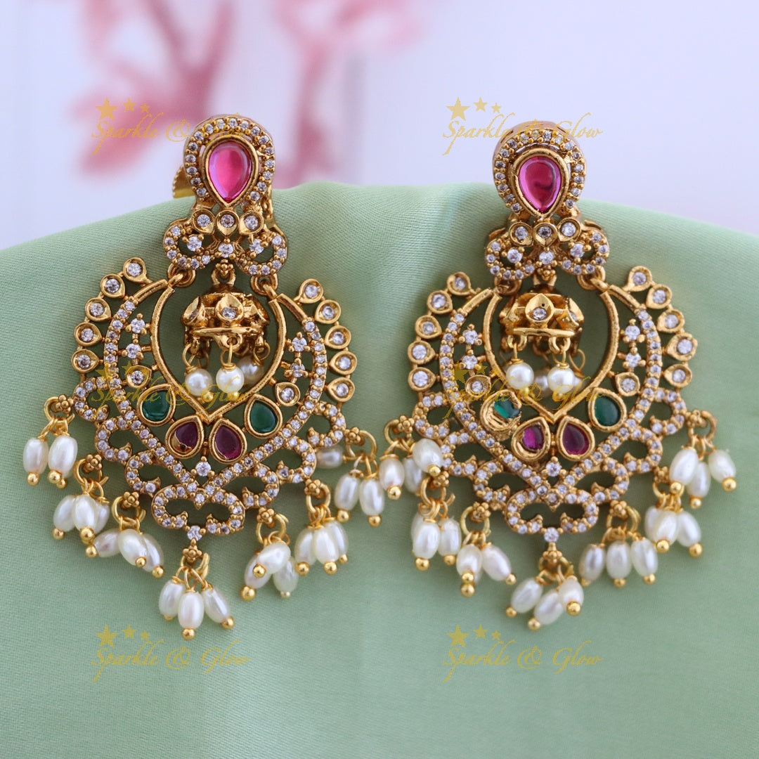 Exquisite Gold-Plated Chandbali Earrings for Weddings