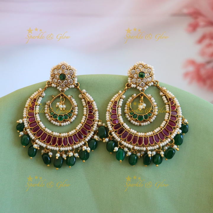 Premium Gold-Plated Chandbali Earrings for Weddings