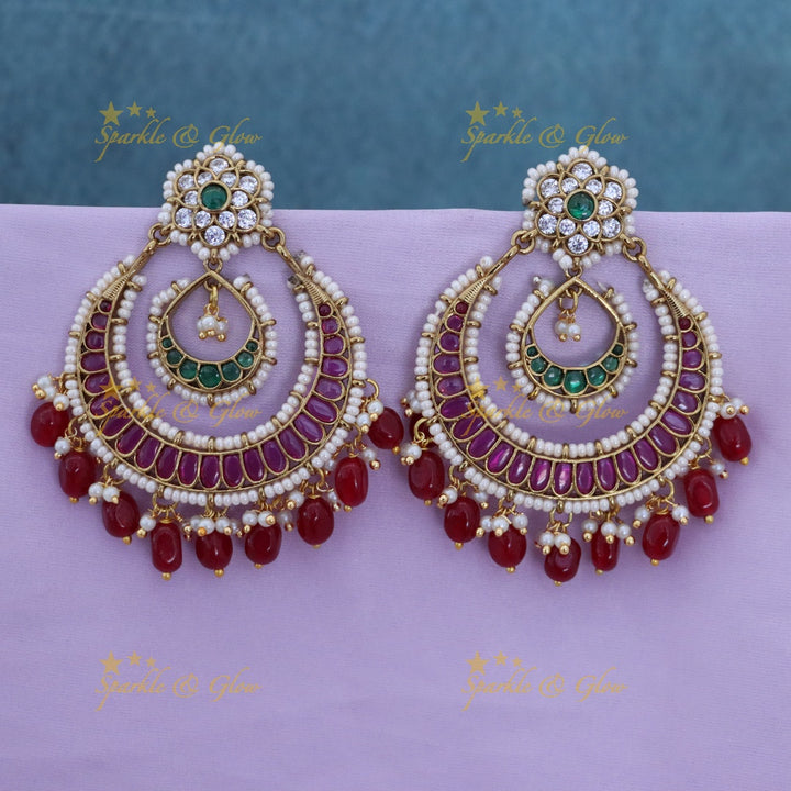 Premium Gold-Plated Chandbali Earrings for Weddings