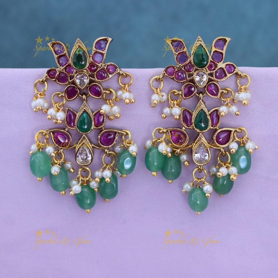 Elegant Gold Ruby Chandbali Earrings for Special Events