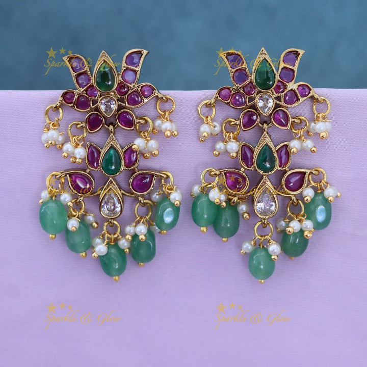 Elegant Gold Ruby Chandbali Earrings for Special Events