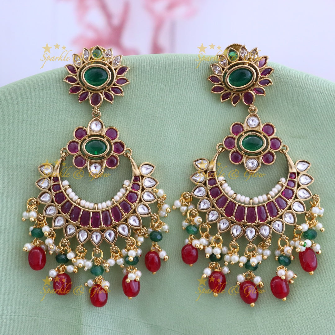 Exquisite Kundan Chandbali Earrings for Weddings