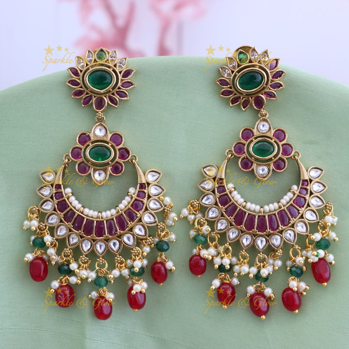 Exquisite Kundan Chandbali Earrings for Weddings