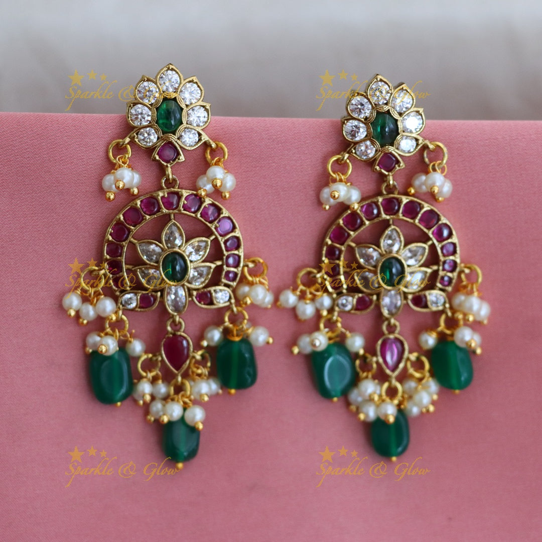 Luxurious Gold Plated Festive Wedding Earrings