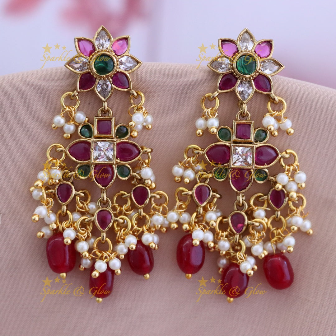 Exquisite Festive Gold Chandbali Earrings