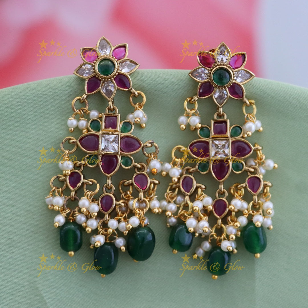 Exquisite Festive Gold Chandbali Earrings