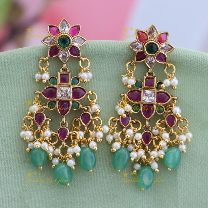 Exquisite Festive Gold Chandbali Earrings