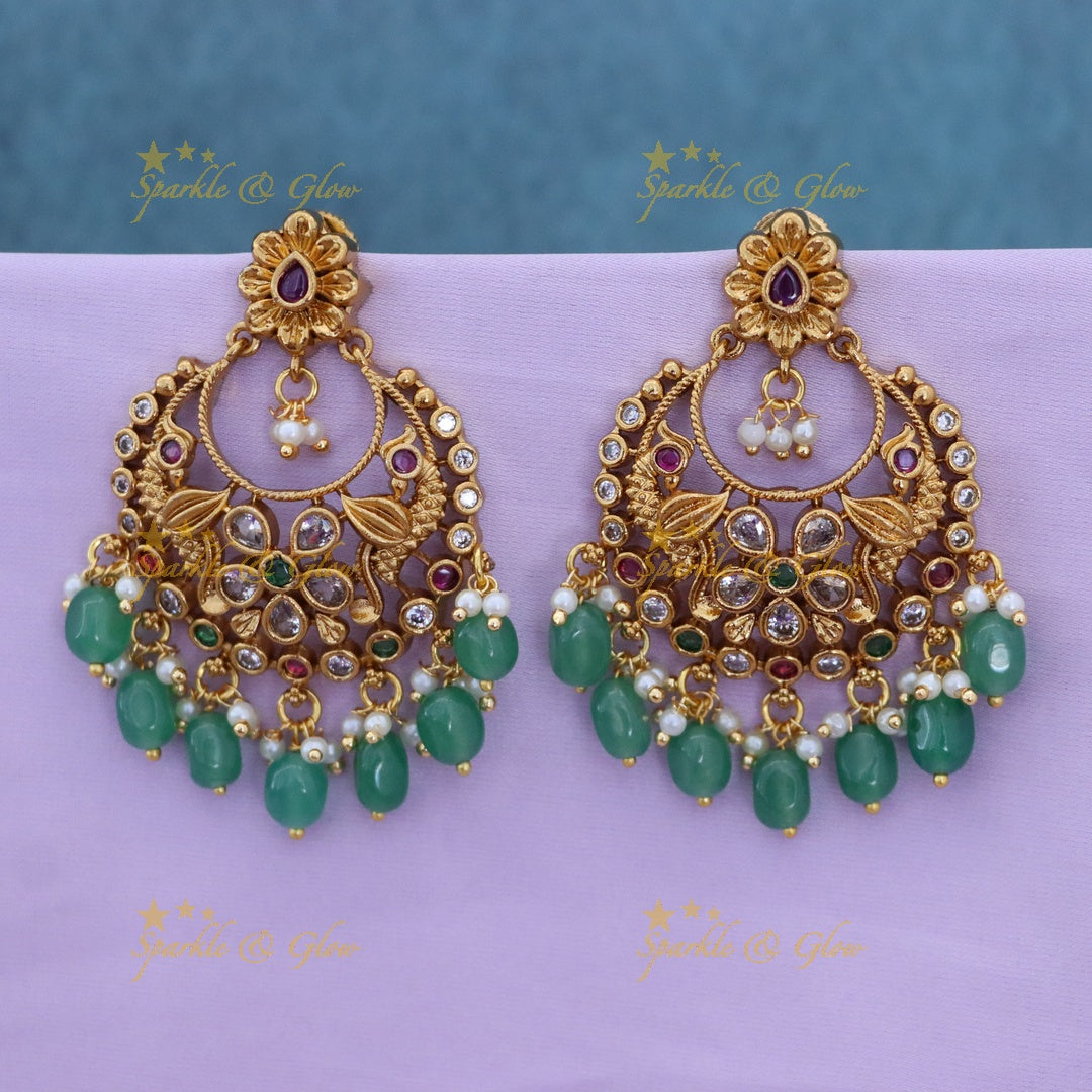 Exquisite Gold-Plated Chandbali Earrings for Festivities