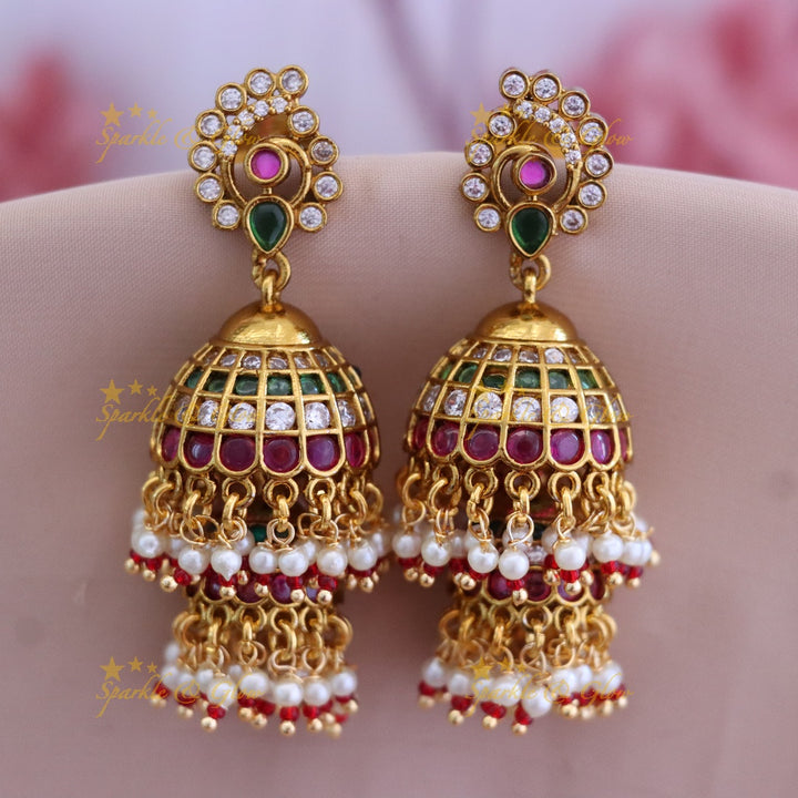 Exquisite Gold-Alike Jhumka Earrings - Perfect for Weddings