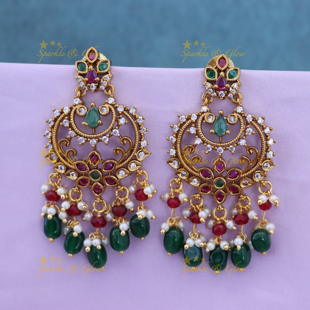 Exquisite Gold-Plated Chandbali Earrings for Celebrations