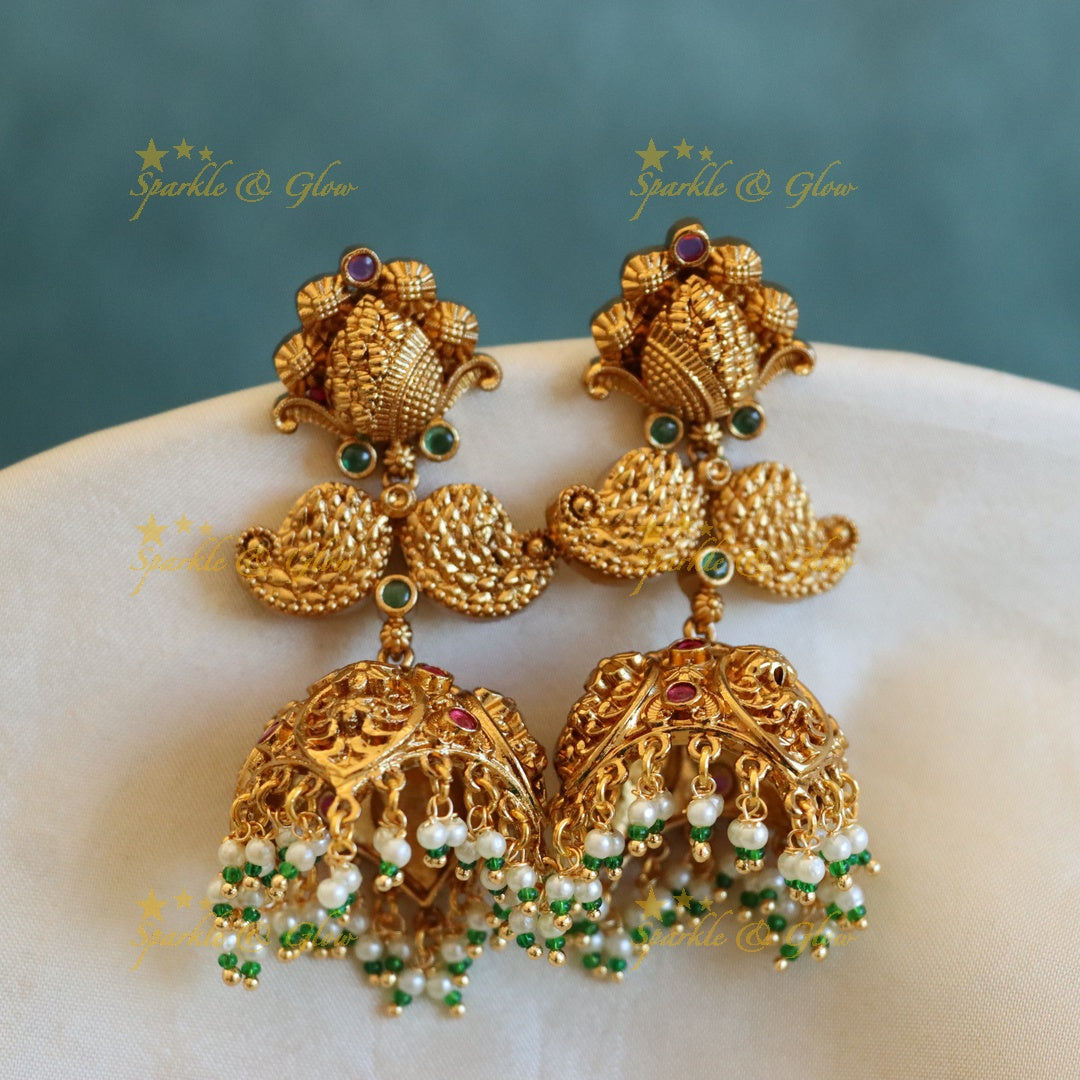 Stunning Gold Jhumka Earrings for Weddings & Festives