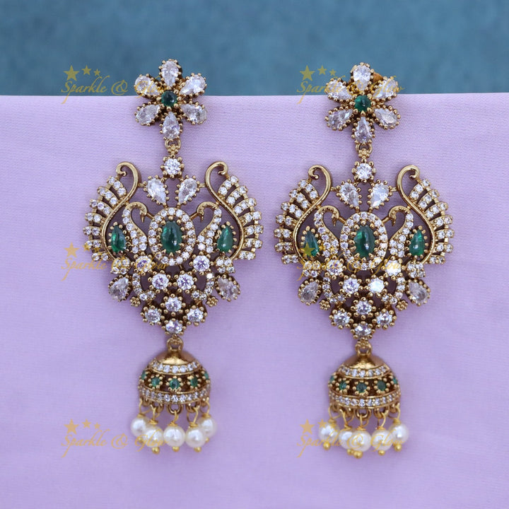 Exquisite Gold-Plated Festive Earrings with Pearls