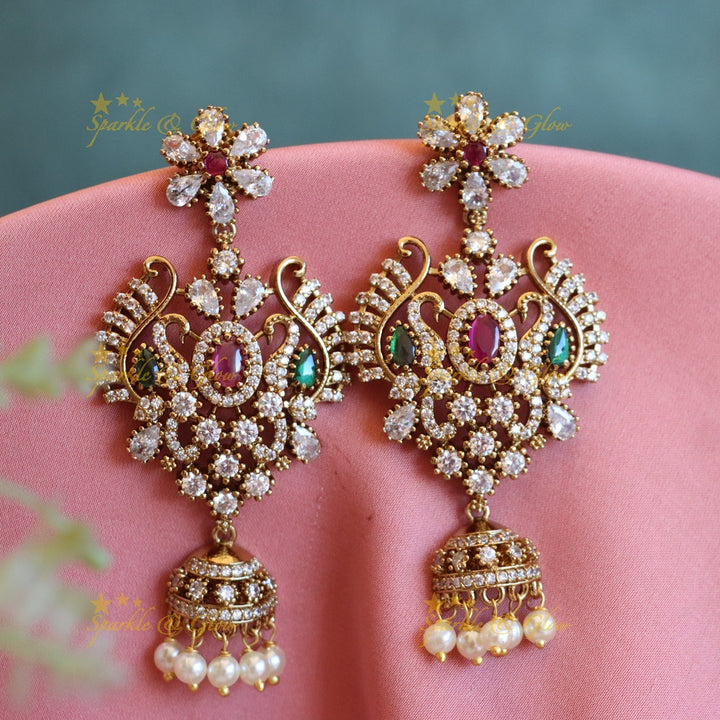 Exquisite Gold-Plated Festive Earrings with Pearls