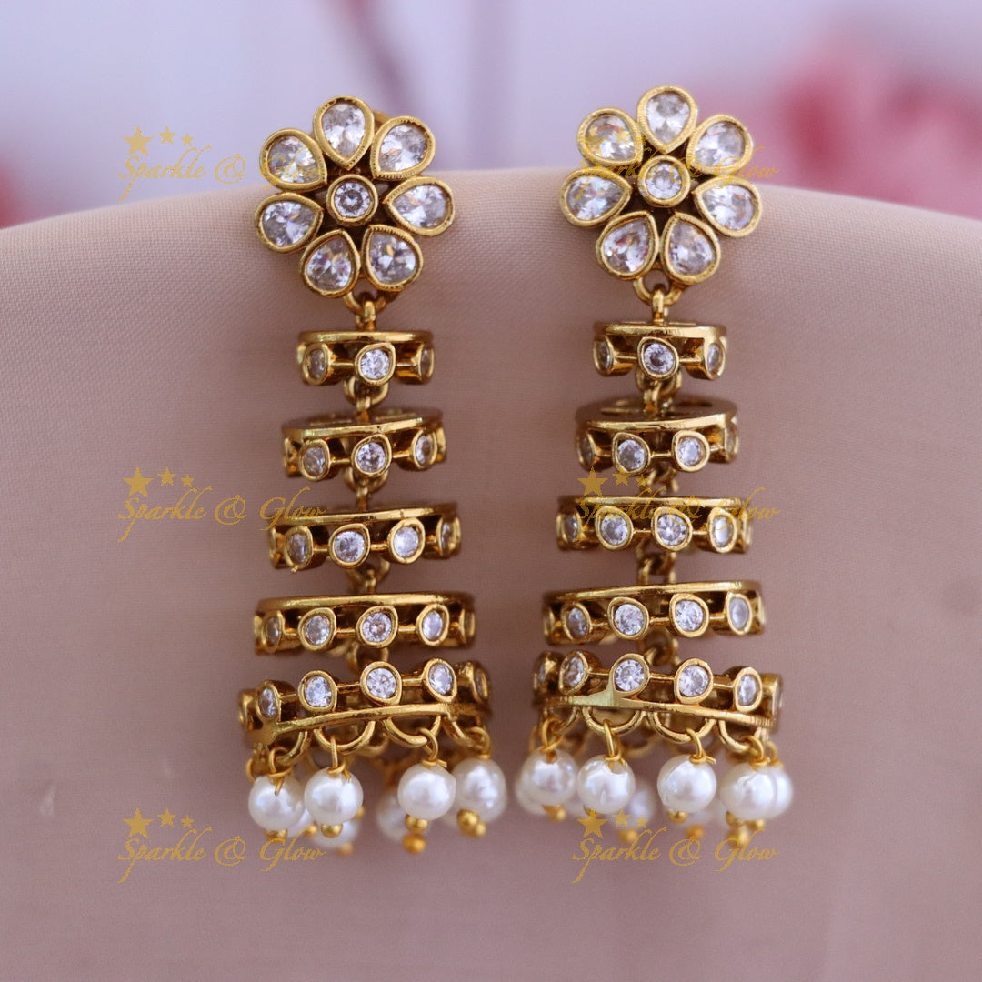 Exquisite Gold-alike Jhumka Earrings for Weddings